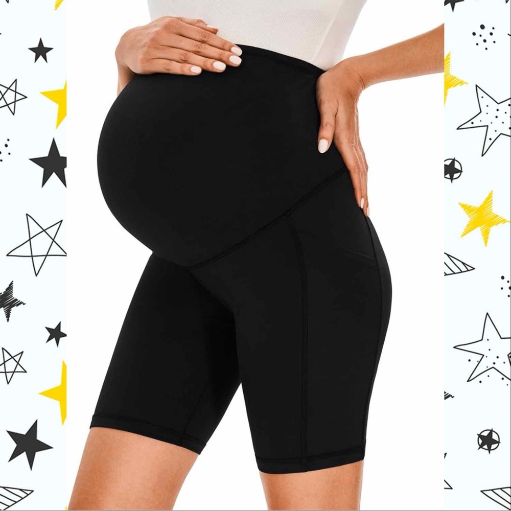 Over The Bump Athletic Maternity Shorts - XL